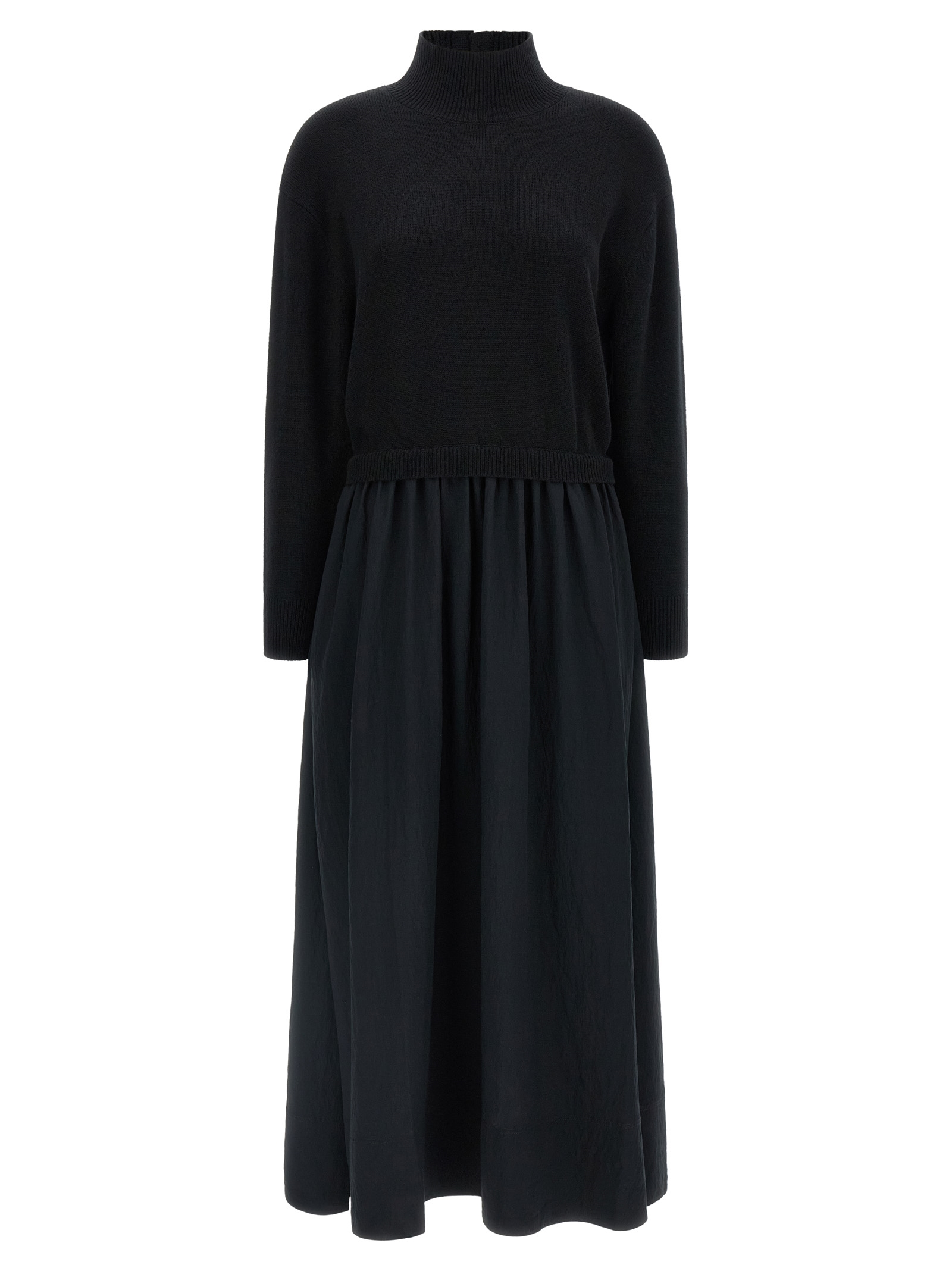 Black Wool Long Dress
