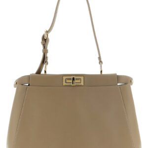 Gray Calfskin Shoulder Bag