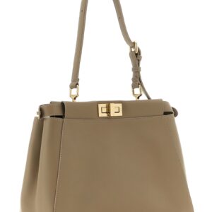Gray Calfskin Shoulder Bag