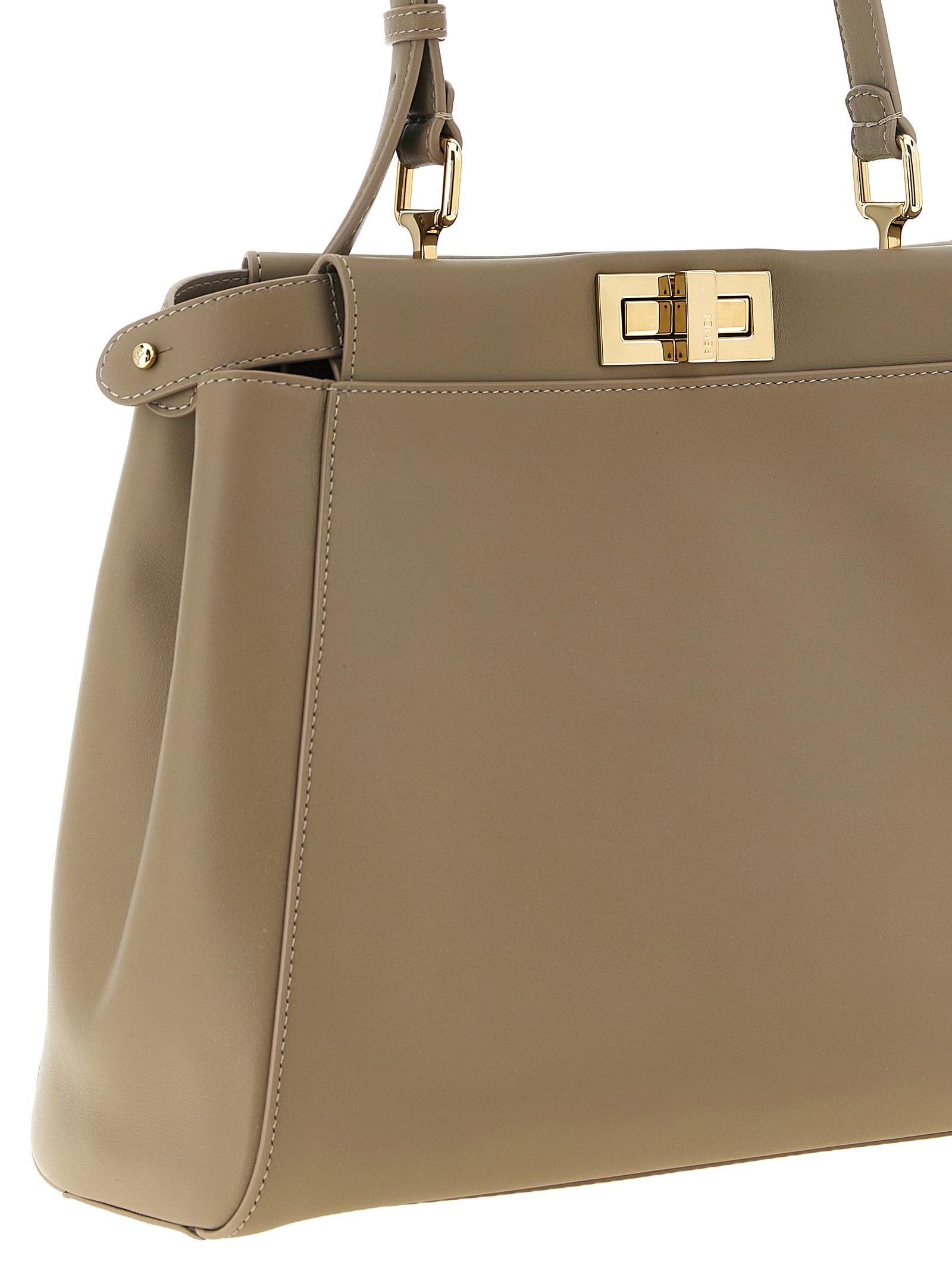 Gray Calfskin Shoulder Bag