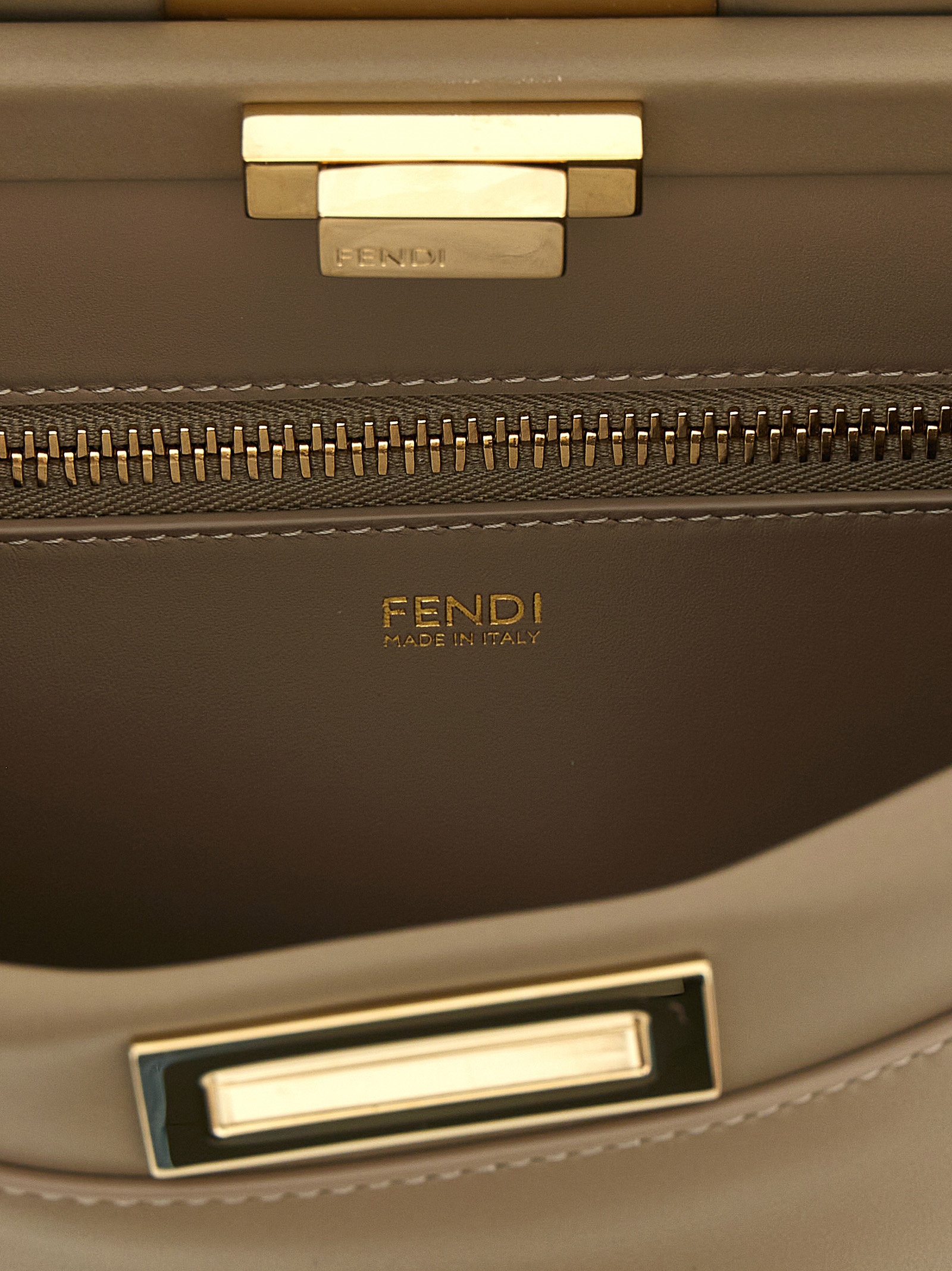 Gray Calfskin Shoulder Bag