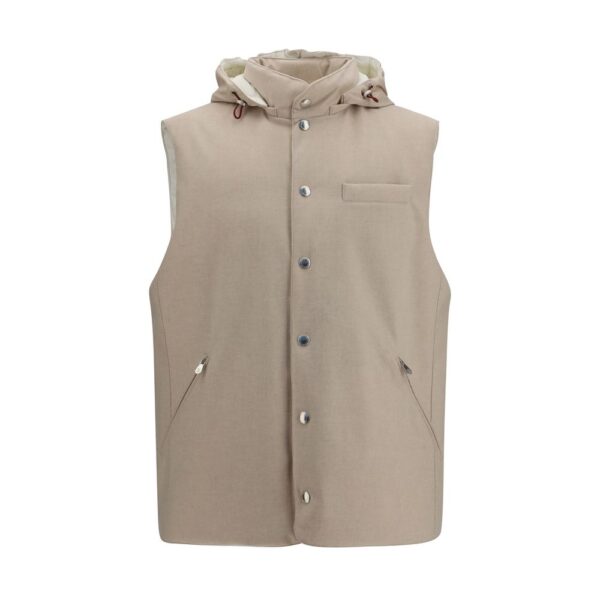 Beige Wool Oves Aries Sleeveless Jacket