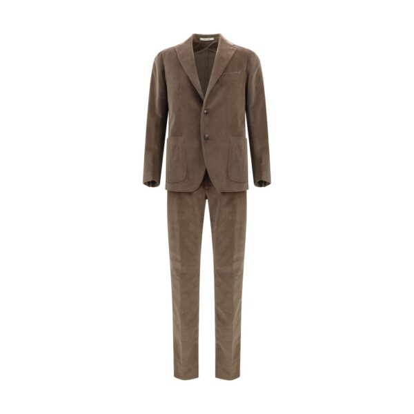 Brown Cotton Two-Piece Suit