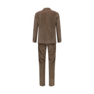 Brown Cotton Two Piece Suit