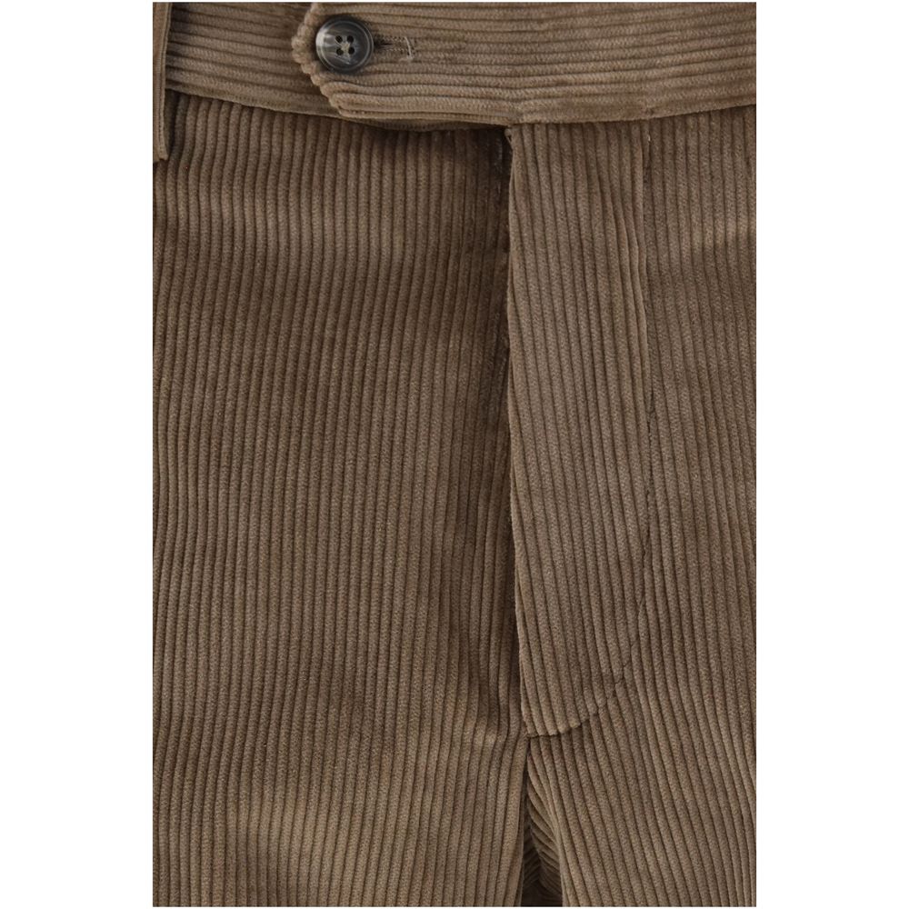 Brown Cotton Two Piece Suit