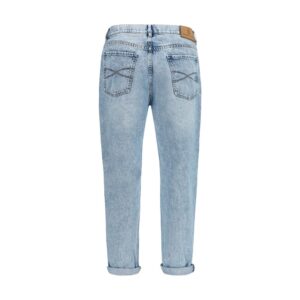 Blue Cotton Straight Leg Jeans
