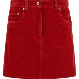 Red Cotton Long Skirt
