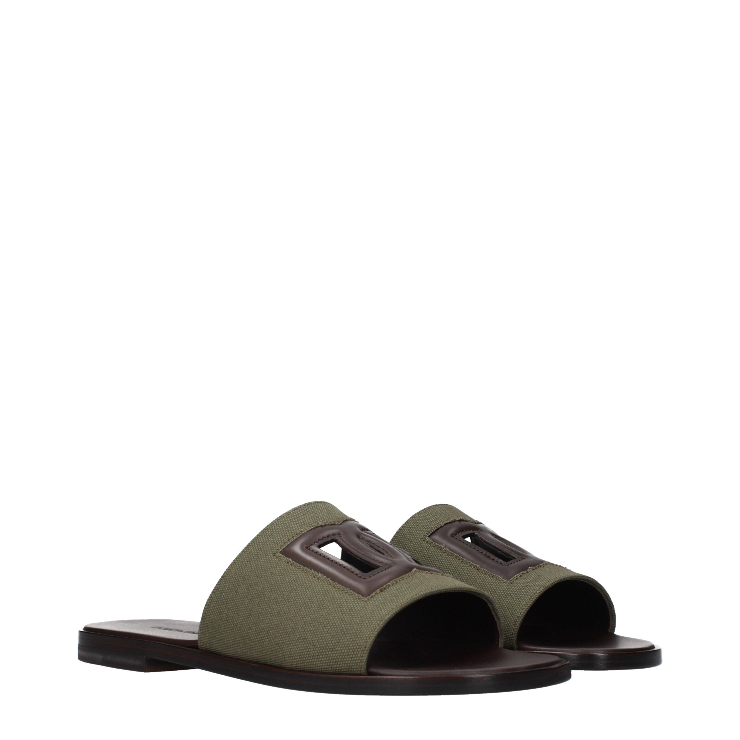 Green Fabric Slippers