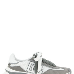 Gray Leather Athletic Sneakers