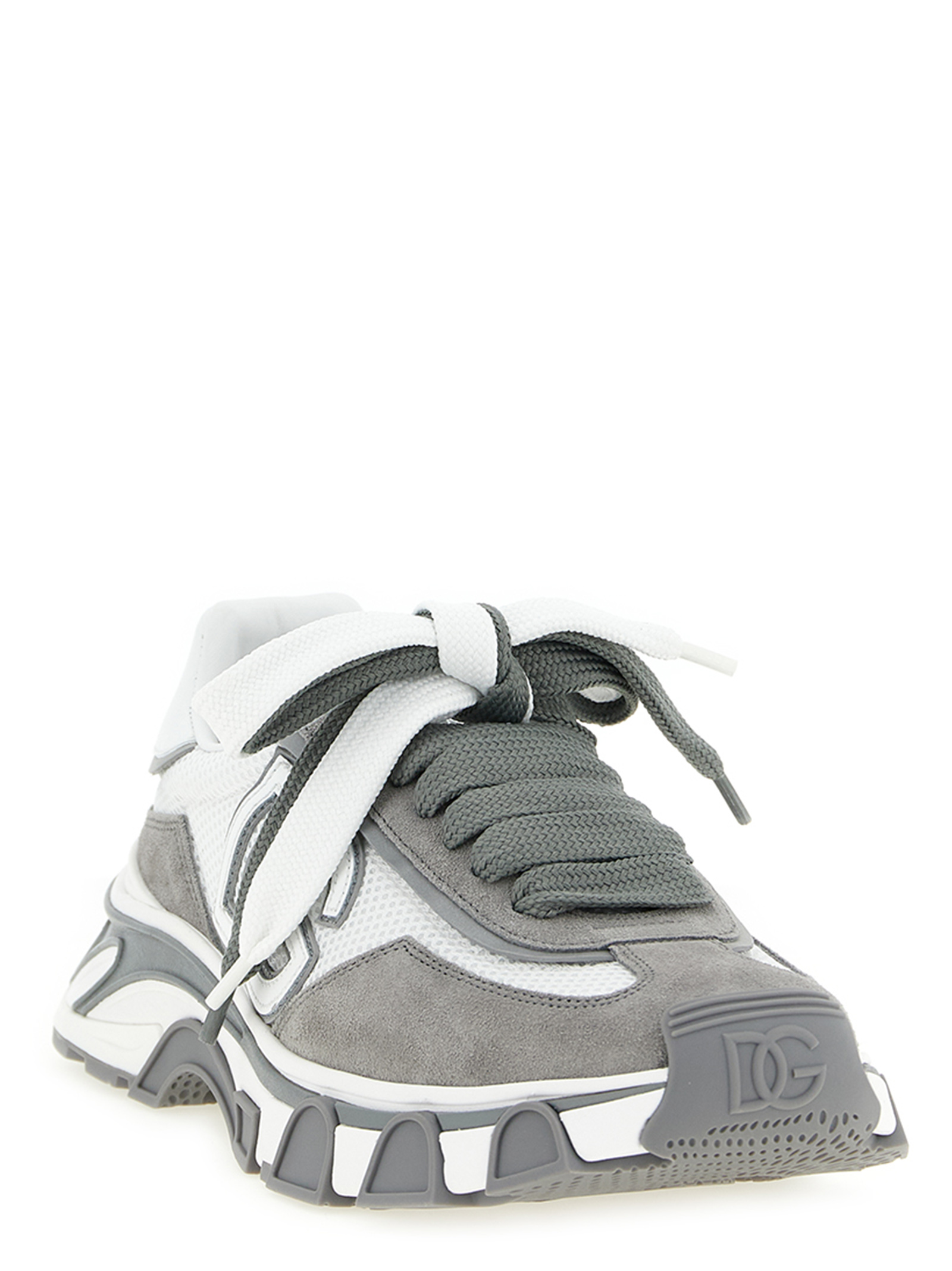 Gray Leather Athletic Sneakers