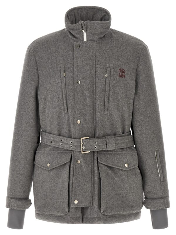 Gray Wool Full-Length Jacket