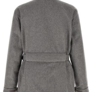 Gray Wool Full Length Jacket