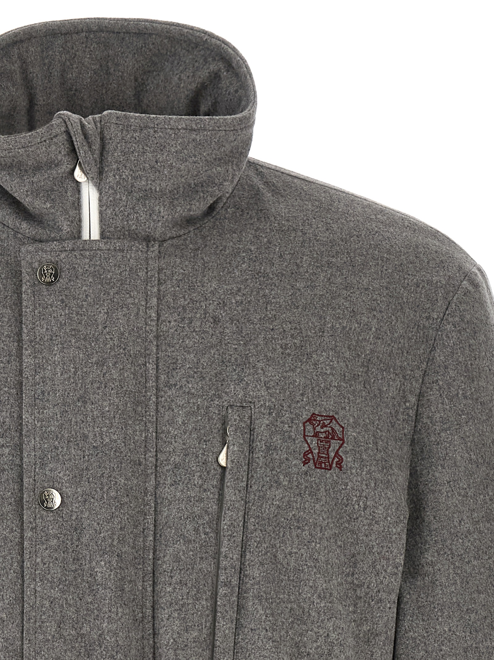 Gray Wool Full Length Jacket