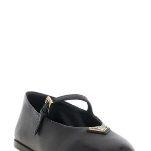 Black Lamb Leather Ballet Flats