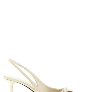 White Calfskin High Heel Pumps