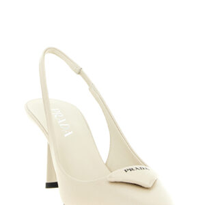 White Calfskin High Heel Pumps