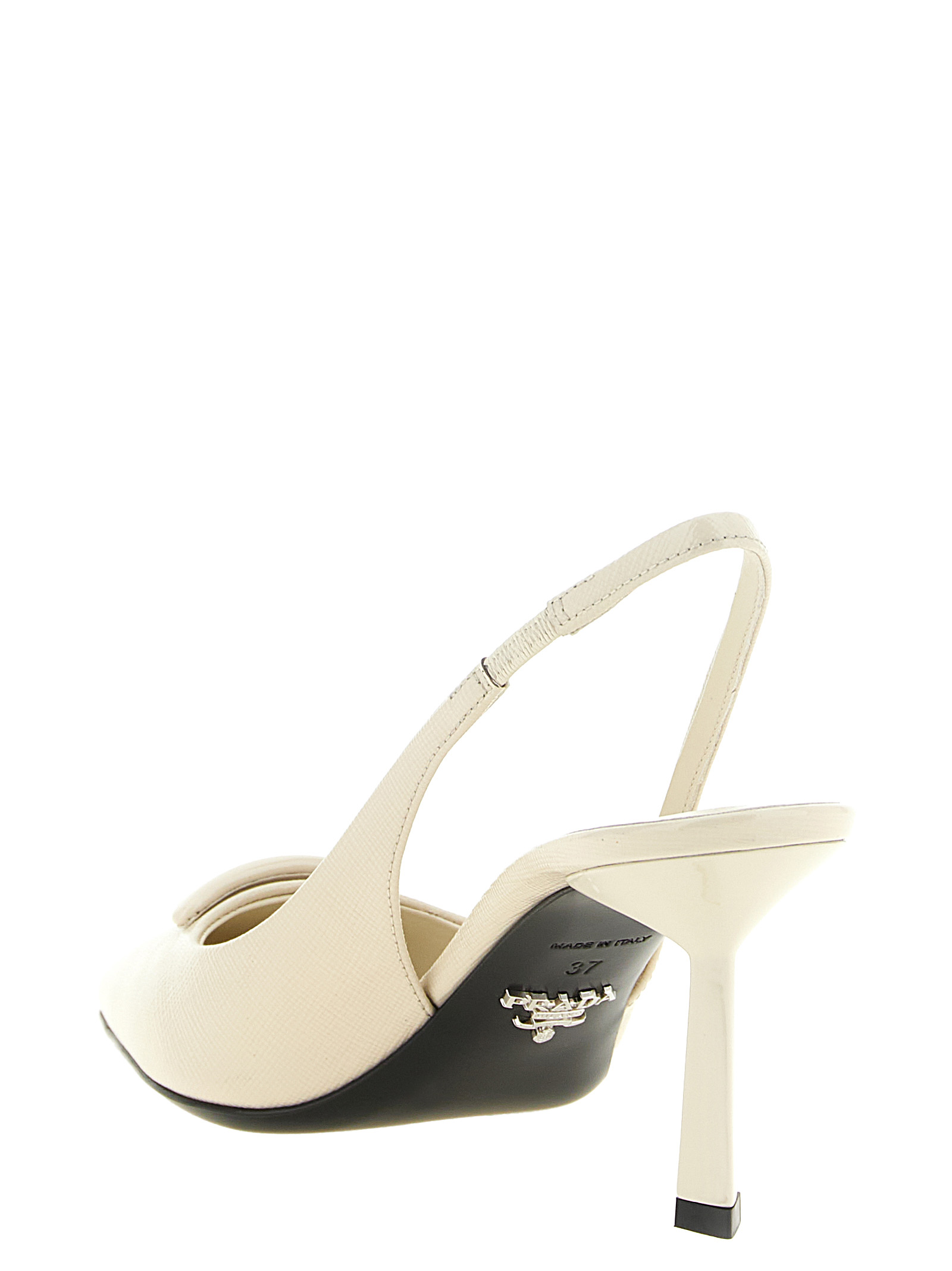 White Calfskin High Heel Pumps