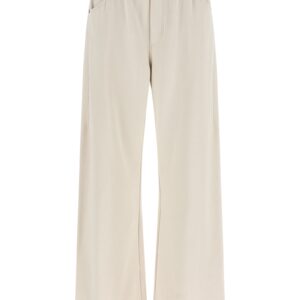 Beige Cotton Athletic Pants