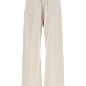 Beige Cotton Athletic Pants