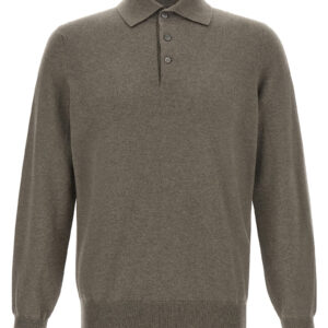 Bicolor Cashmere Polo Shirt