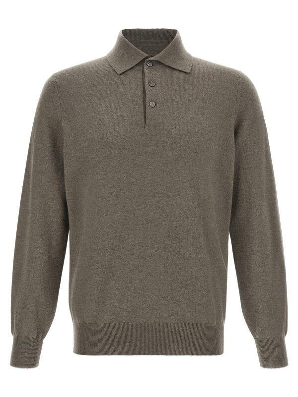 Bicolor Cashmere Polo Shirt