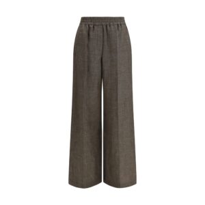 Brown Linen Casual Pants