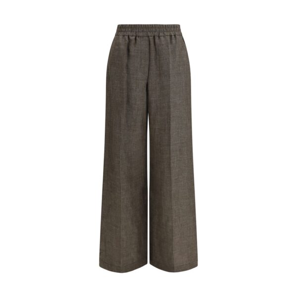 Brown Linen Casual Pants