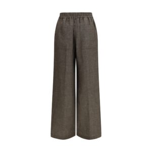 Brown Linen Casual Pants
