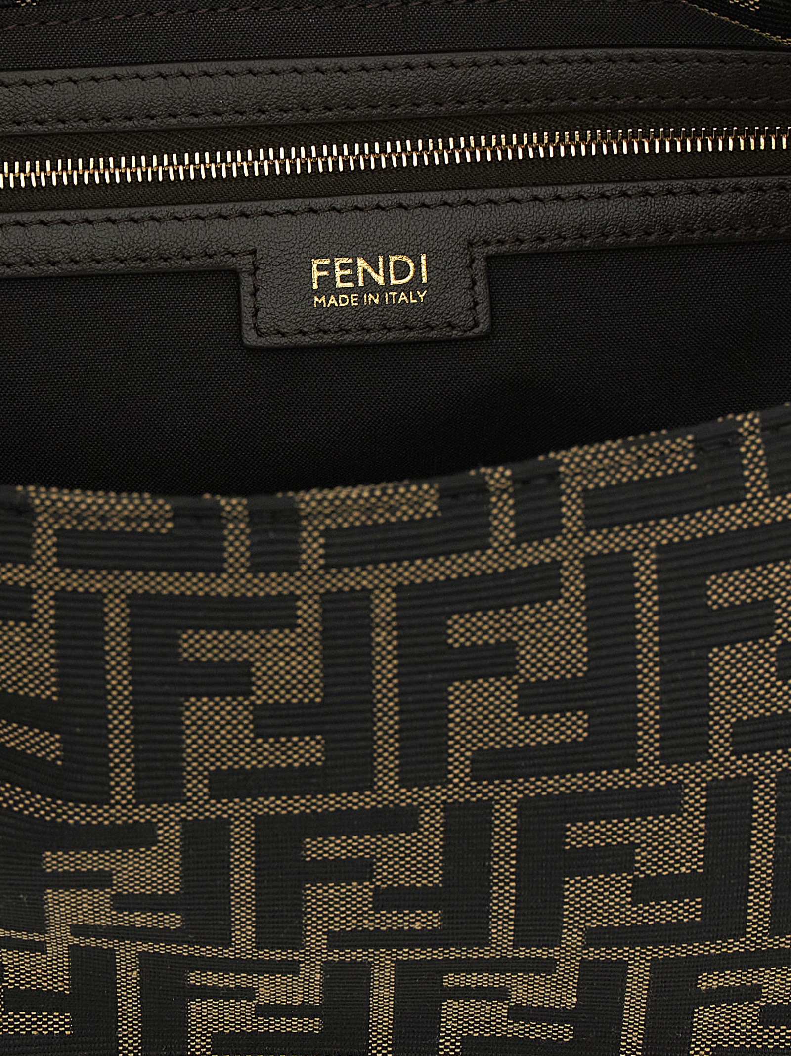 Brown Polyester Shoulder Bag