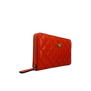 Versace Quilted Leather Continental Clutch Zip Wallet