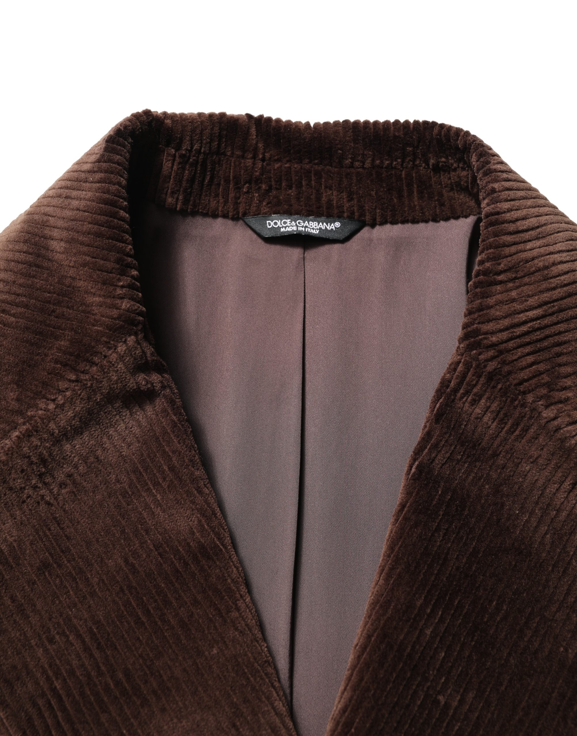 Brown Double Breasted Corduroy Blazer Jacket