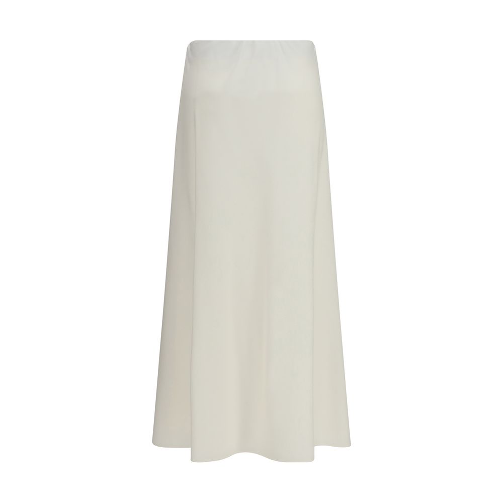 Beige Wool Oves Aries Midi Skirt