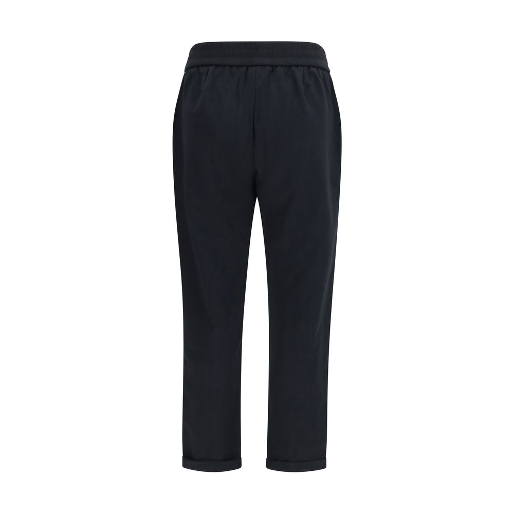 Black Cotton Athletic Pants