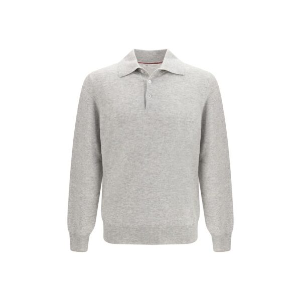 Gray Cashmere Polo Shirt