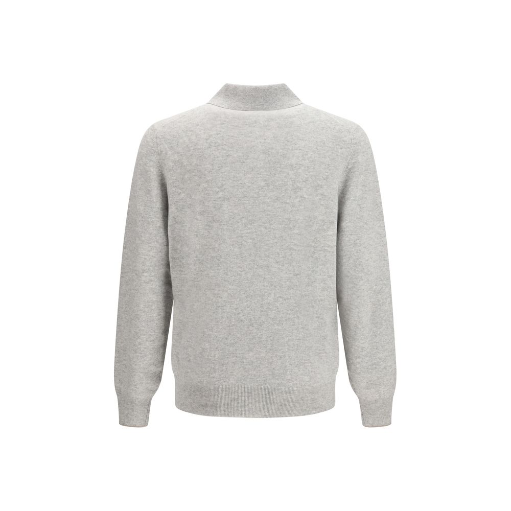 Gray Cashmere Polo Shirt