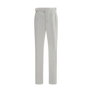 White Cotton Casual Pants