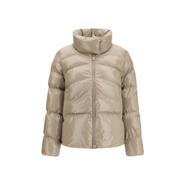 Beige Polyamide Full-Length Jacket