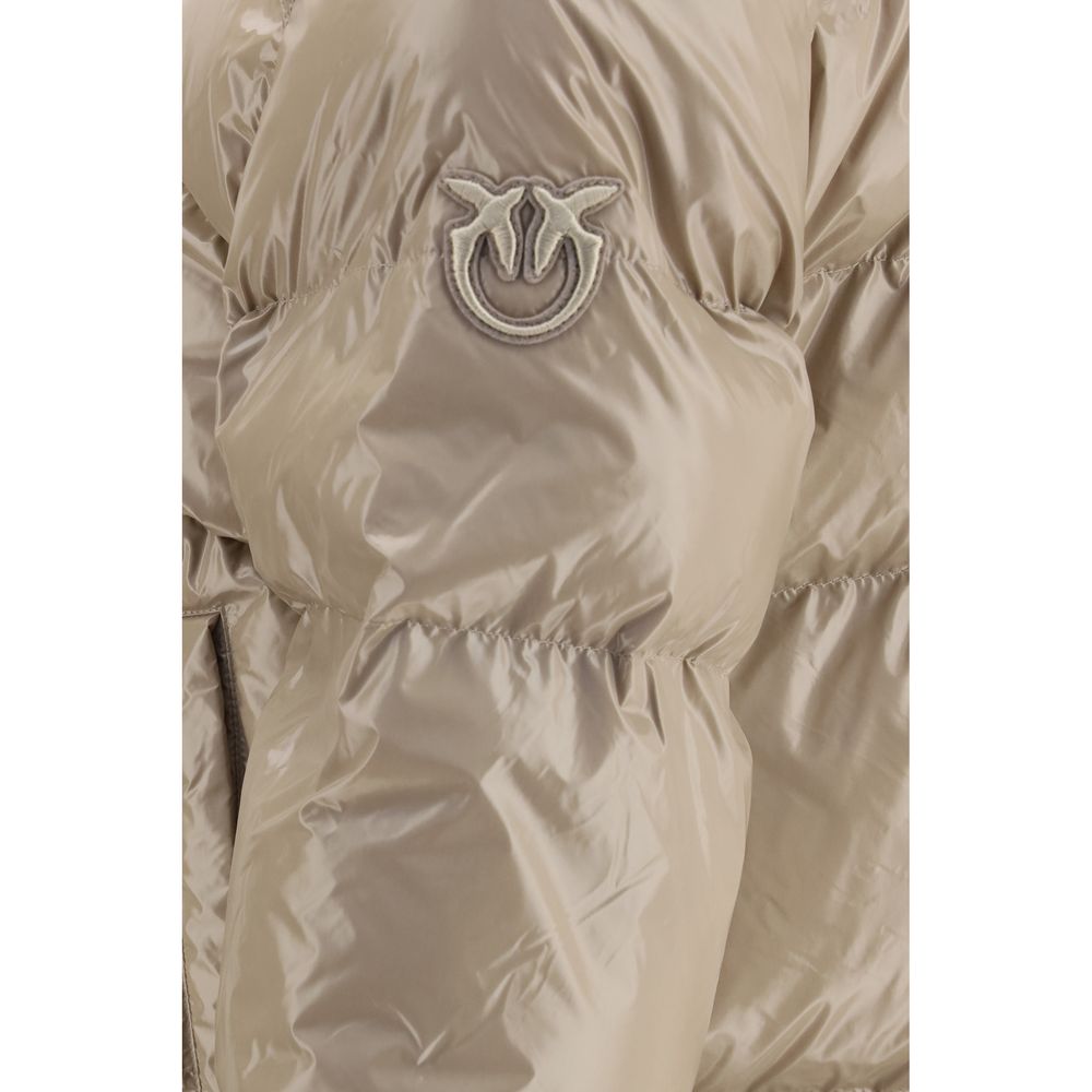 Beige Polyamide Full Length Jacket