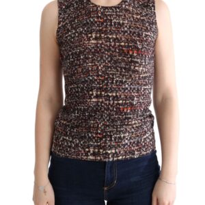 Multicolor Print Knit Top Wool T shirt