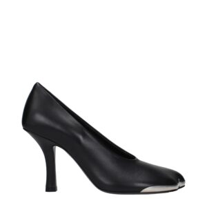 Black Leather High Heel Pumps