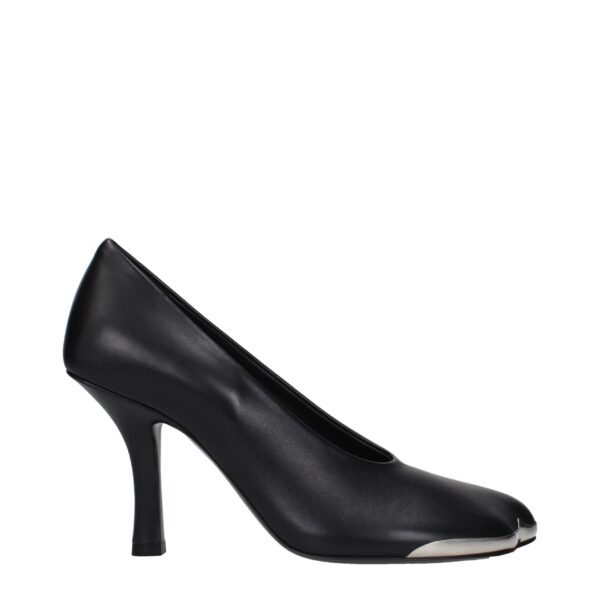 Black Leather High Heel Pumps