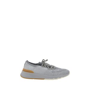 Gray Cotton Athletic Sneakers