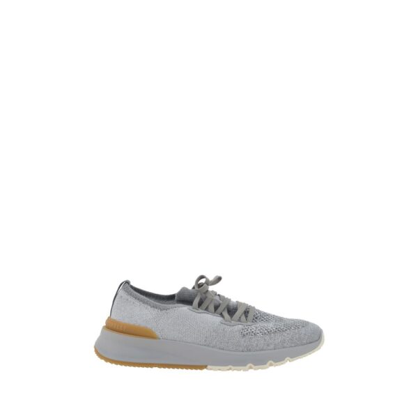 Gray Cotton Athletic Sneakers