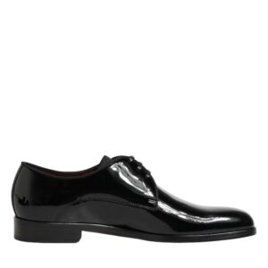 Black Calfskin Leather Derby Dress Shoes